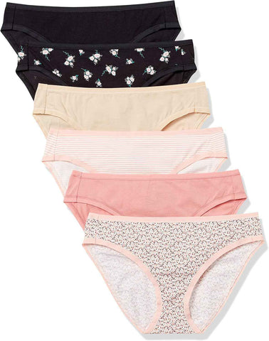 Amazon Essentials Women's Cotton Spandex Bikini Brief Underwear (Available in Plus Size)