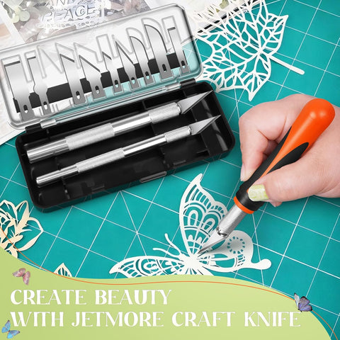 JETMORE 16 Pcs Exacto Knife, Craft Knives with 13 SK5 Steel Blades for Art