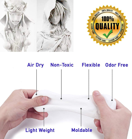 1.1lb Moldable Cosplay Foam Clay (White) – High Density and Hiqh Quality for Intricate Designs | Air Dries to Perfection for Cutting with a Knife or Rotary Tool, Sanding or Shaping