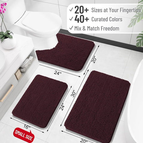 OLANLY Bathroom Rugs 35x24, Extra Soft Absorbent Chenille Bath Rugs