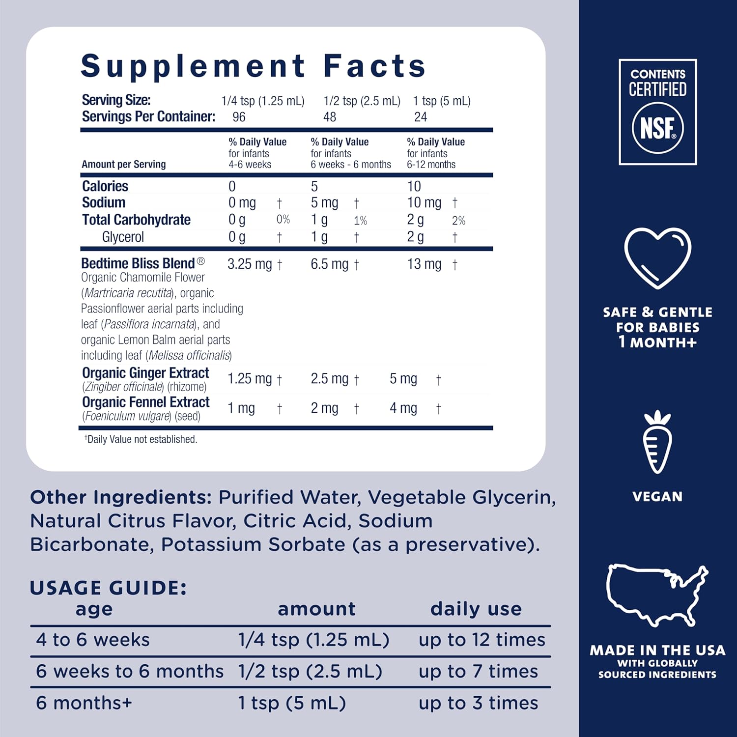 Mommy's Bliss, Bottle, Mommy's Bliss Night Time Gripe Water for Baby's Tummy Trouble - Relieves Occasional Infant Stomach Discomfort from Gas, Colic, Fussiness, Hiccups , 4 Fl Oz