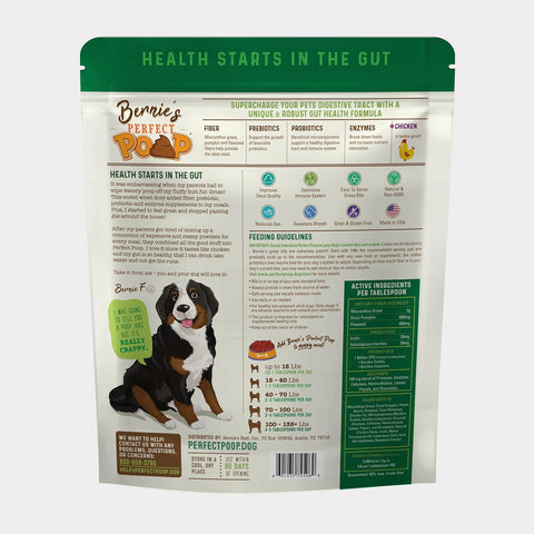 Bernie's Perfect Poop 4-in-1 Dog Digestion Supplement, Chicken, 30 oz