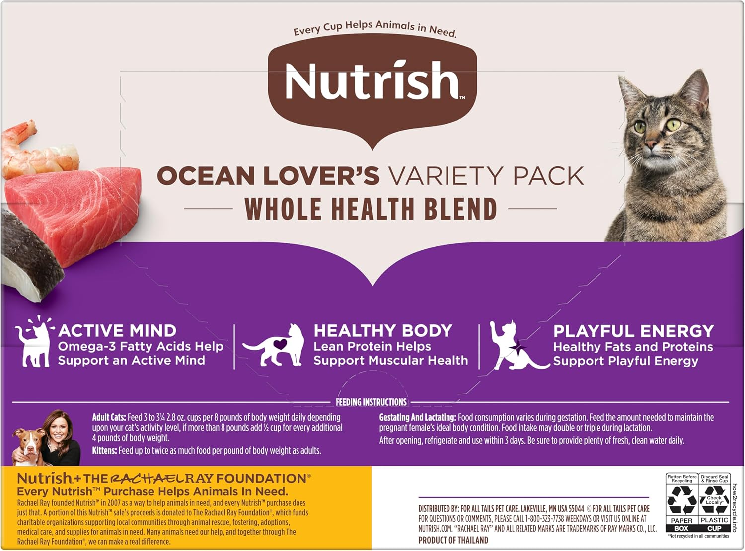 Nutrish Ocean Lover's Wet Cat Food Variety Pack, 2.8 oz. Cup (Rachael Ray)