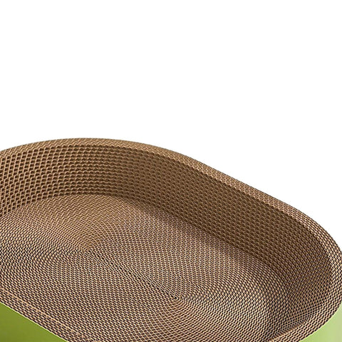 Baoblaze Cat Scratcher Cardboard Scratch Pad Nest Playing Rest Bowl for Small Medium Large Cats Furniture Protector Scratching Board, M Green