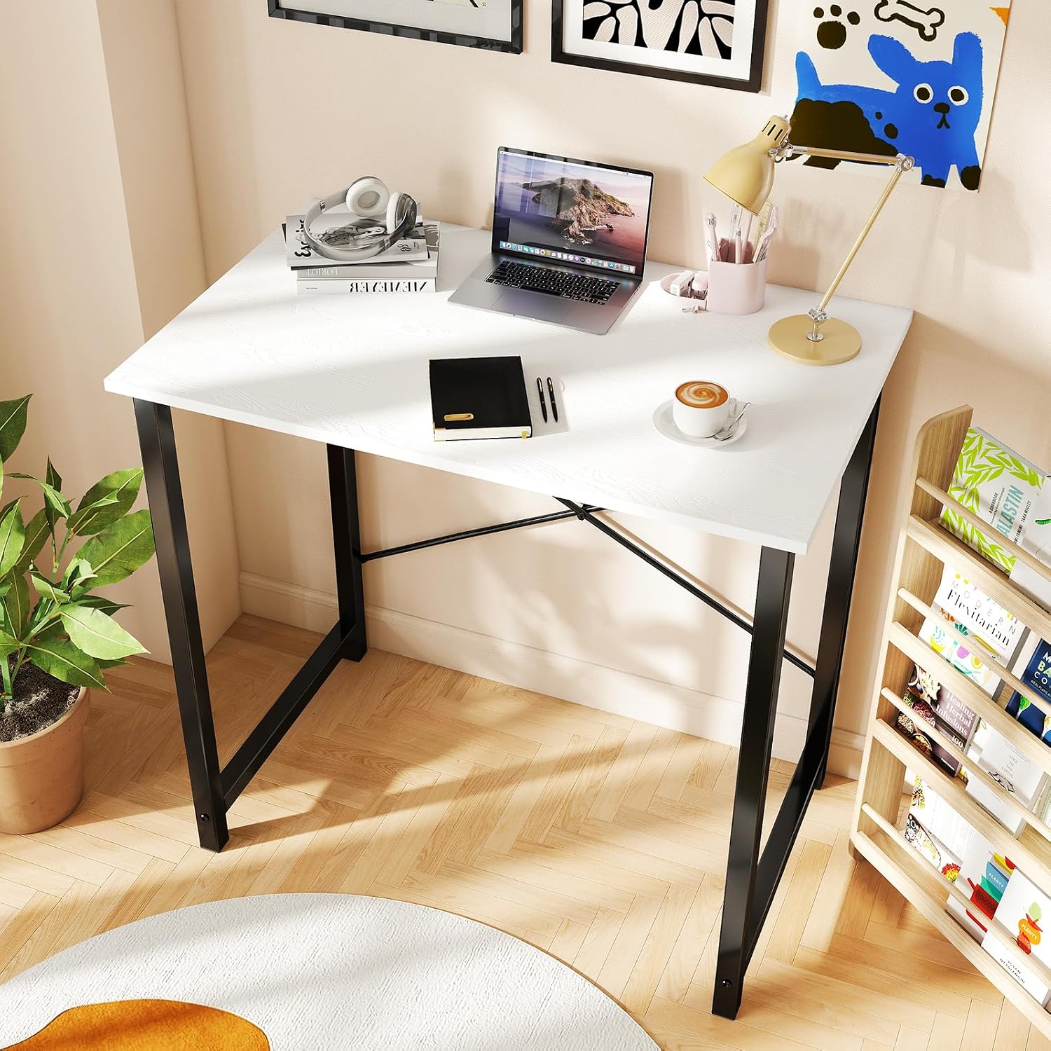 DUMOS 32 Inch Small Computer Desk, Gaming Desks for Home Office Bedroom