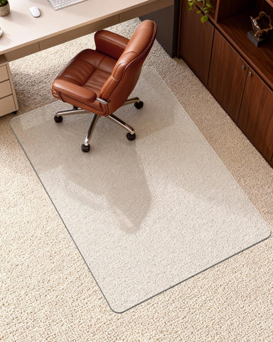 Soimeat Hard Frosted Office Chair Mat for High Pile Carpet & Hardwood Floor