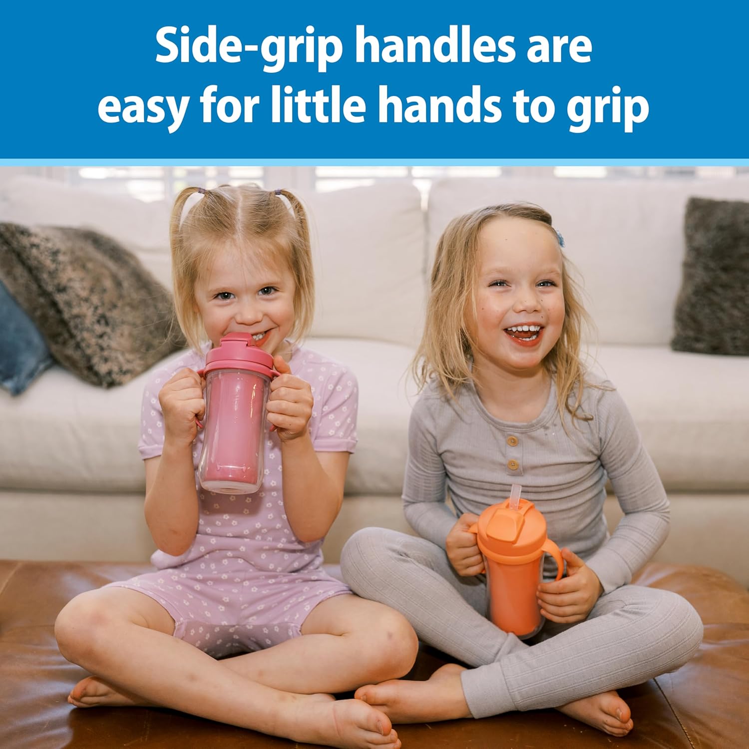 Dr. Brown's Milestones Insulated Sippy Cup, Pink & Coral, 2-Pack