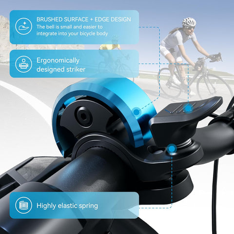 Greallthy Loud Bike Bell for Adults Kids Fit 0.75-1in Handlebar