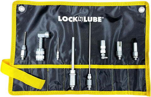LockNLube 8-Piece Quick-Connect Greasing Accessory Kit For Hard-To-Reach Grease Fittings