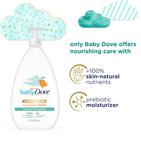Baby Dove Sensitive Skin Care Baby Lotion Fragrance Free Moisture 20 oz