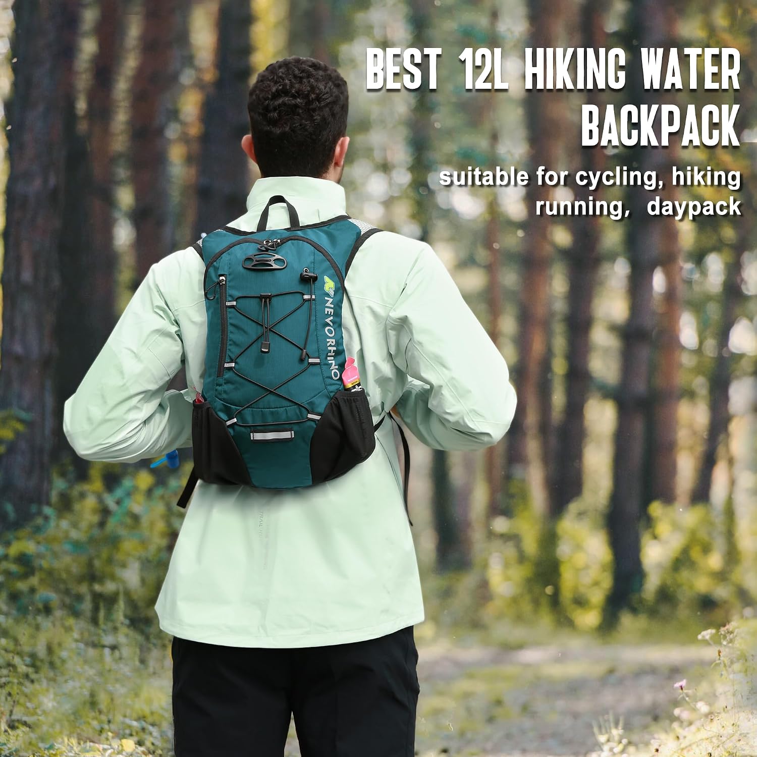 Lightweight Hydration Backpack, Running Backpack with 2L Water Bladder