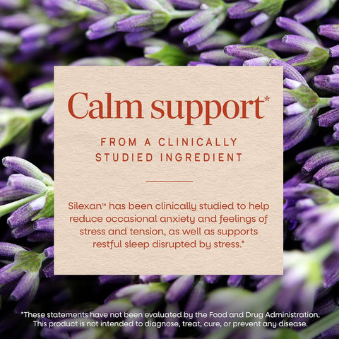 Nature's Way CalmAid Lavender Oil Supplement, Calm & Stress Support*, 90 ct | Clinically Studied Silexan Lavender Oil, Non-Drowsy, Daily Softgels, 3 Month Supply