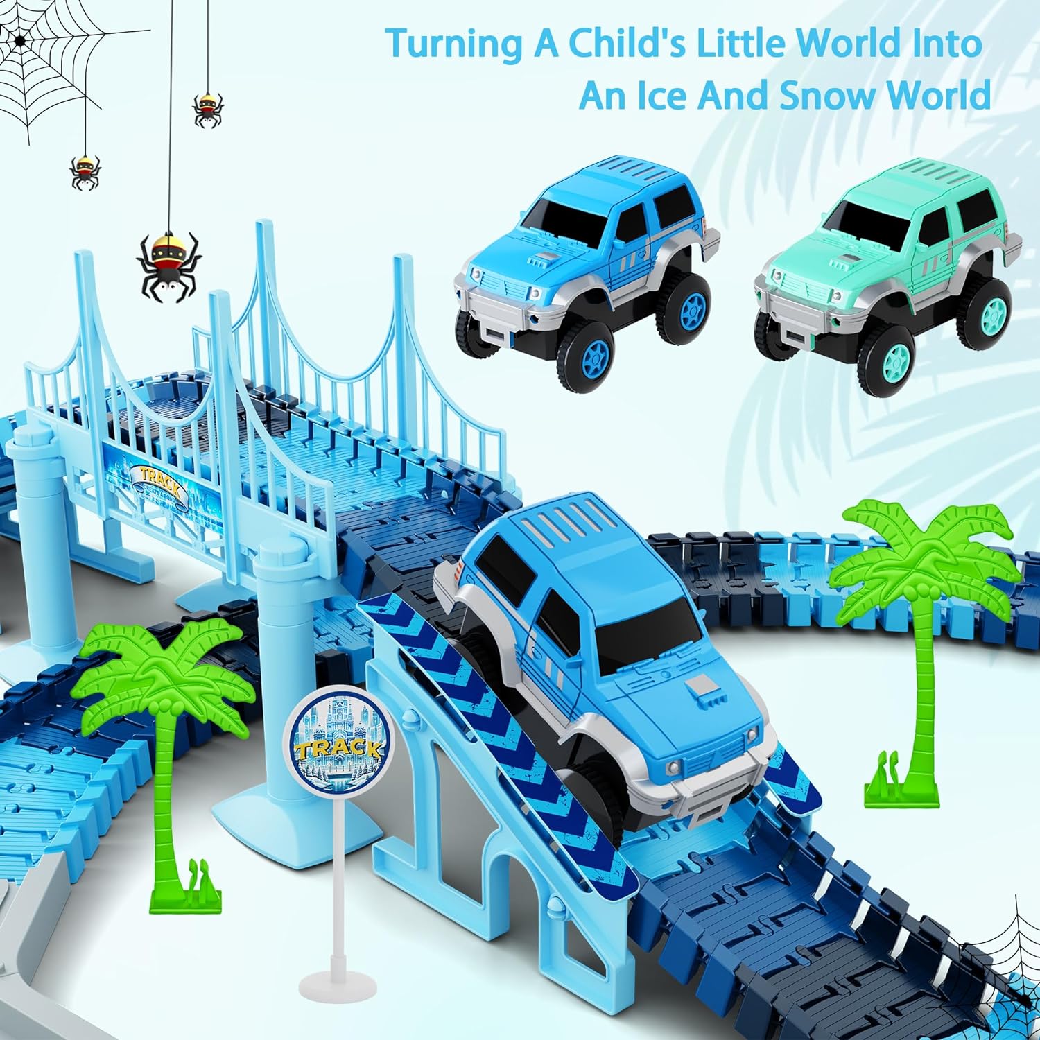 Track Car Toys, 269 PCS Create A Frozen World Race Road Racing Tracks Toy