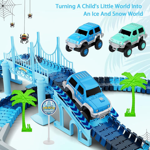 Track Car Toys, 269 PCS Create A Frozen World Race Road Racing Tracks Toy