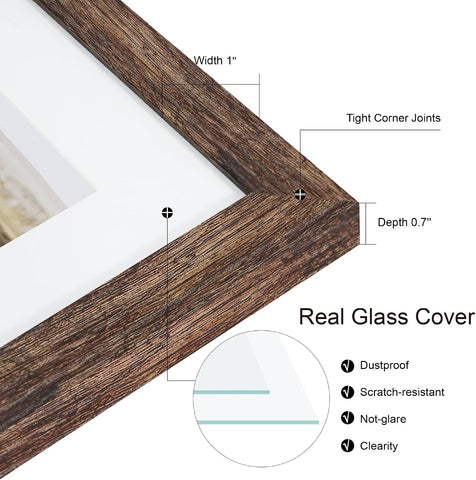 Hongkee 22x22 Frame 2 Pack, Fits 16 4x6 Photo with Mat- Real Glass Cover