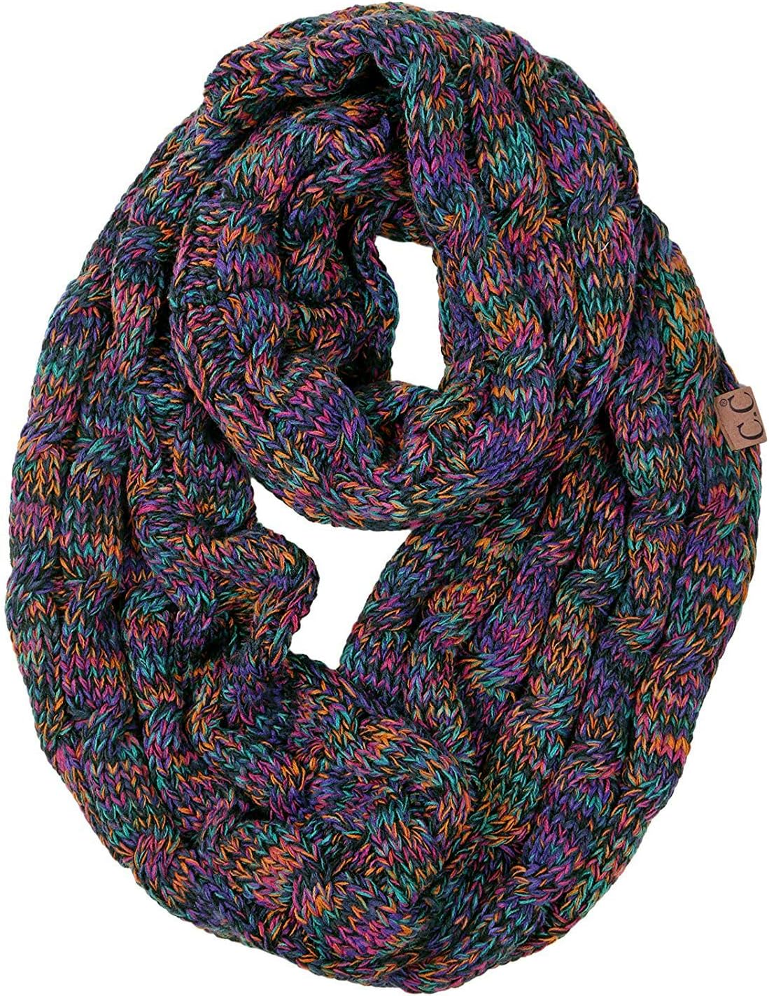 Funky Junque Infinity Scarf for Women – Oversized Chunky Winter Scarf, Colorful Fall Scarves, Soft Sweater Wrap Cozy Style