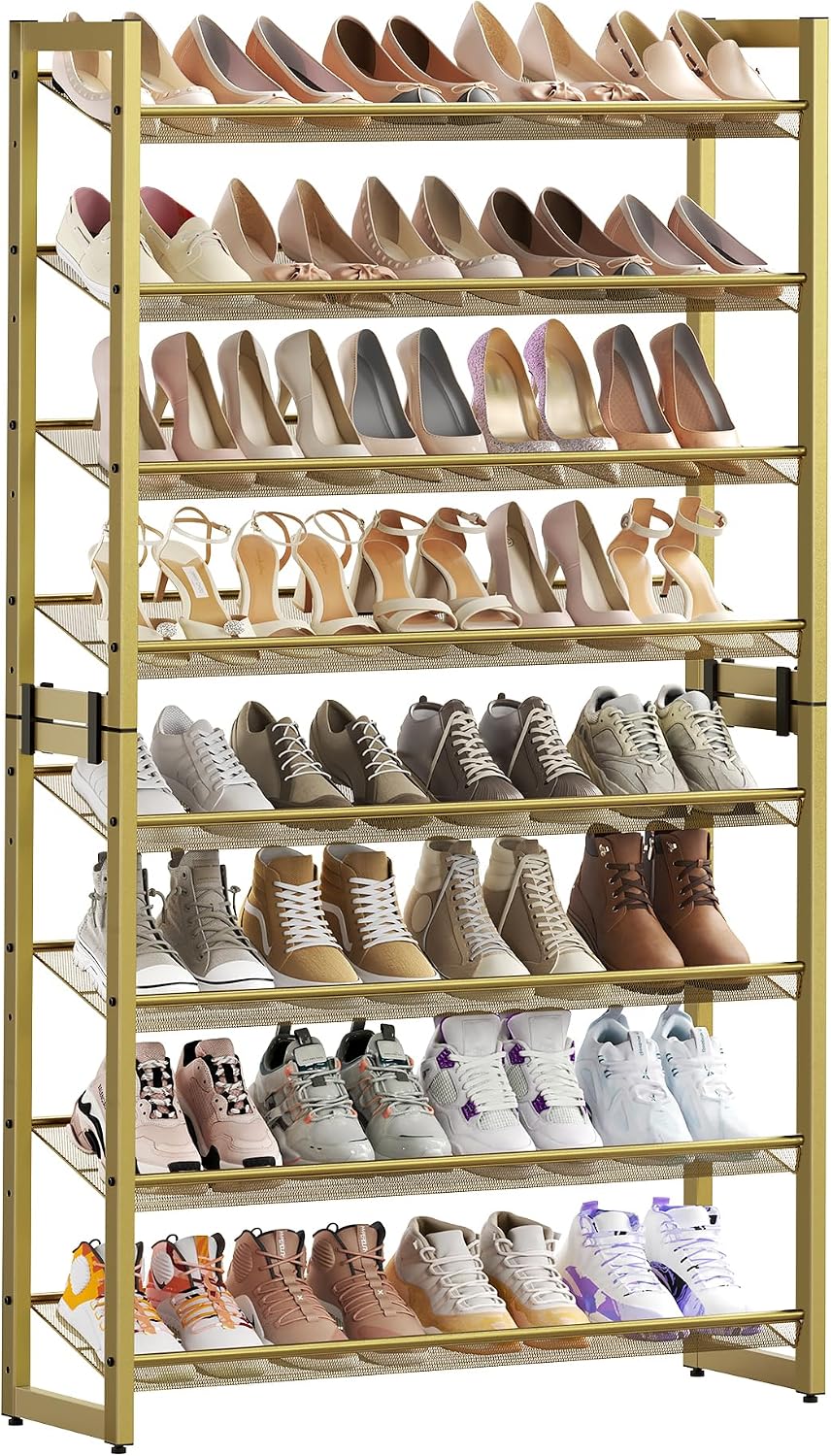 SONGMICS Metal Shoe Rack, 8-Tier Shoe Organizer, Holds 32-40 Pairs