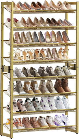 SONGMICS Metal Shoe Rack, 8-Tier Shoe Organizer, Holds 32-40 Pairs