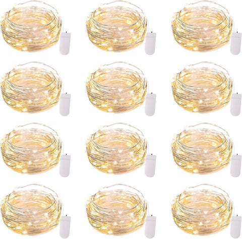 Brightown 12 Pack 7ft Battery Operated LED Fairy Lights for Xmas Decoration