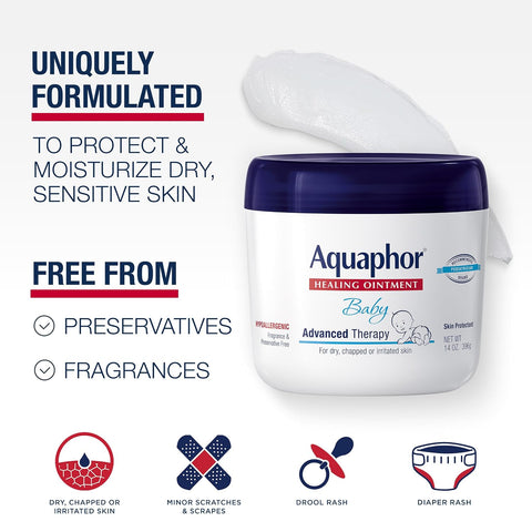 Aquaphor Baby Healing Ointment for Diaper Rash and More, 14 OZ