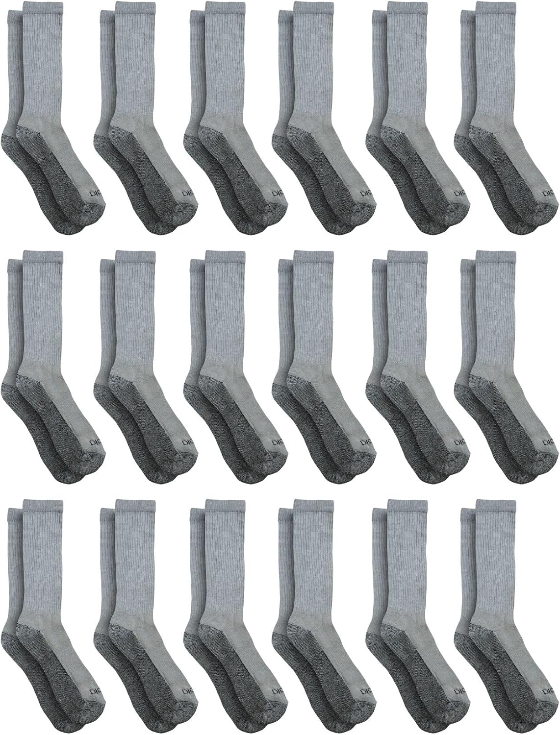 Dickies Men's Dri-tech Original Moisture Control Crew Socks, Available in M-xxl (6, 12, 18 Pairs)