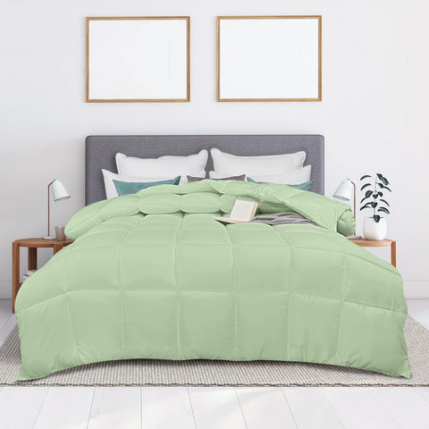 Utopia Bedding Comforter Duvet Insert, Quilted Comforter with Corner Tabs, Box Stitched Down Alternative Comforters (Sage Green, King UK)