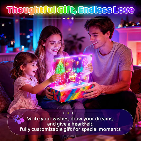 Geokay 16" Rechargeable LED Drawing Board with 9-Color Light Modes