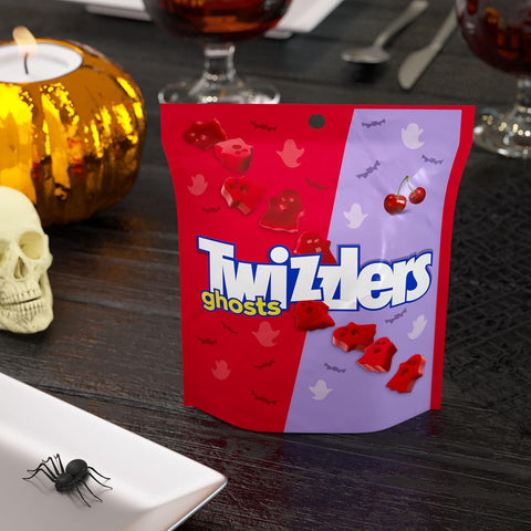 TWIZZLERS Ghosts Cherry Flavored Chewy, Halloween Candy Bag, 7.1 oz (Pack of 3)