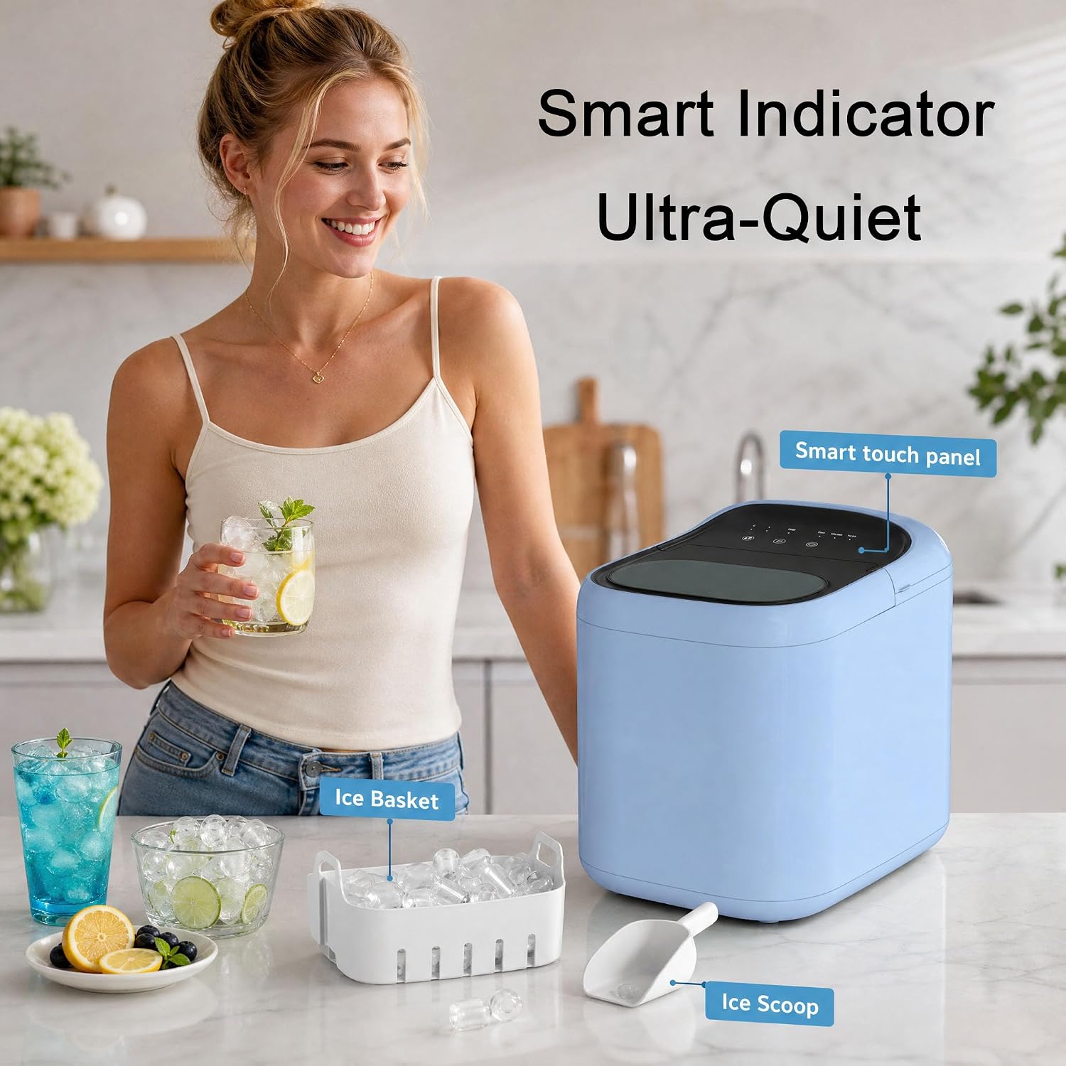 Countertop Ice Maker Portable Ice Maker Bullet-Shaped Ice Maker