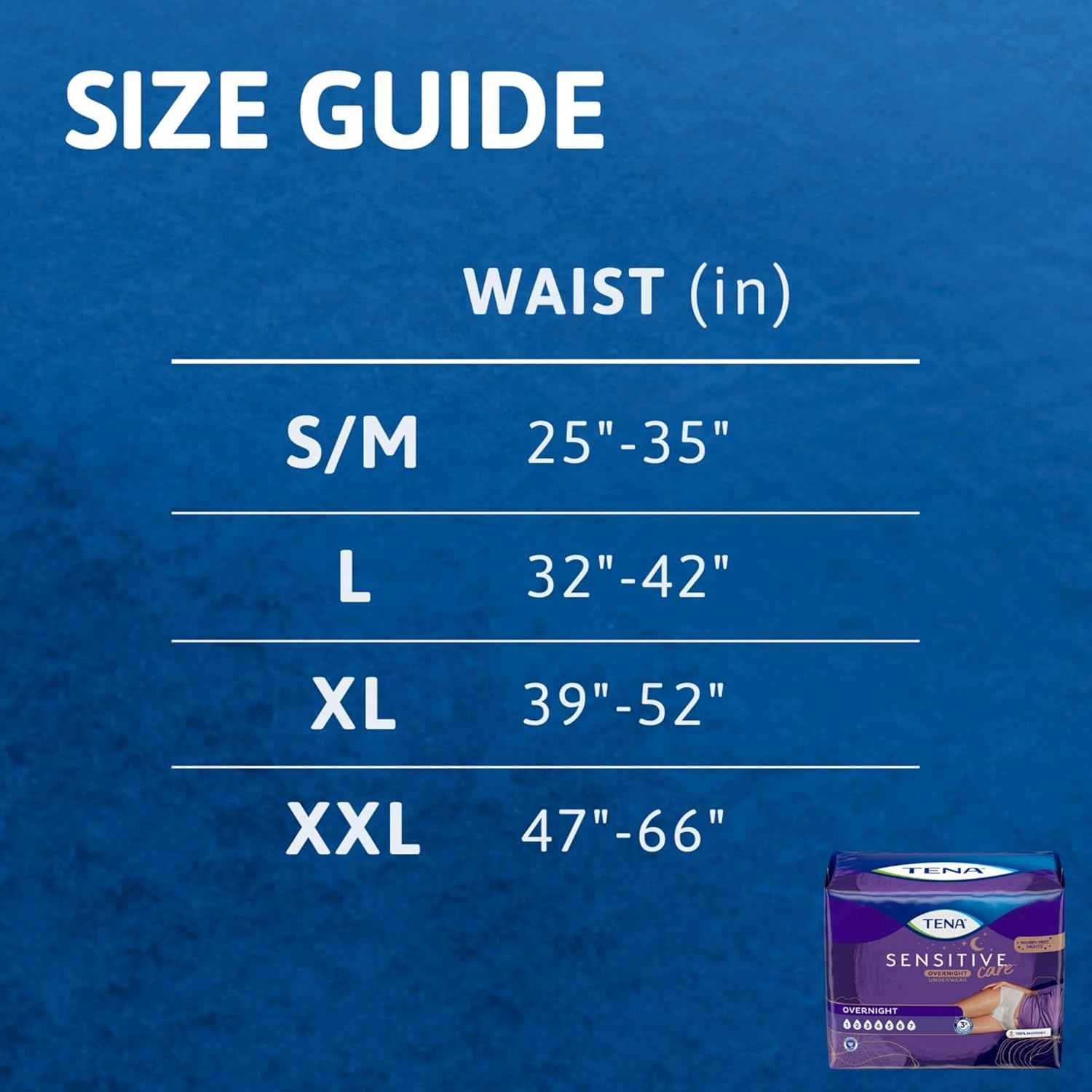 TENA Sensitive Care Overnight Incontinence Underwear Women, XL 39-52in 56ct | Designed to maximum absorbency. This underwear is 100% breathable which helps maintain your skin's natural moisture balance