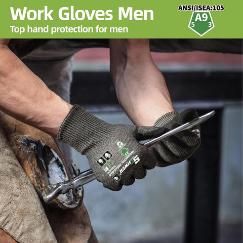 Schwer ProGuard High Level Cut Resistant Work Gloves PR3326 for Extreme Protection，ANSI A9 Cut Gloves with Reinforced Thumb, Non Slip, Durable, Touch-screen, Black 1 Pair（XXL）