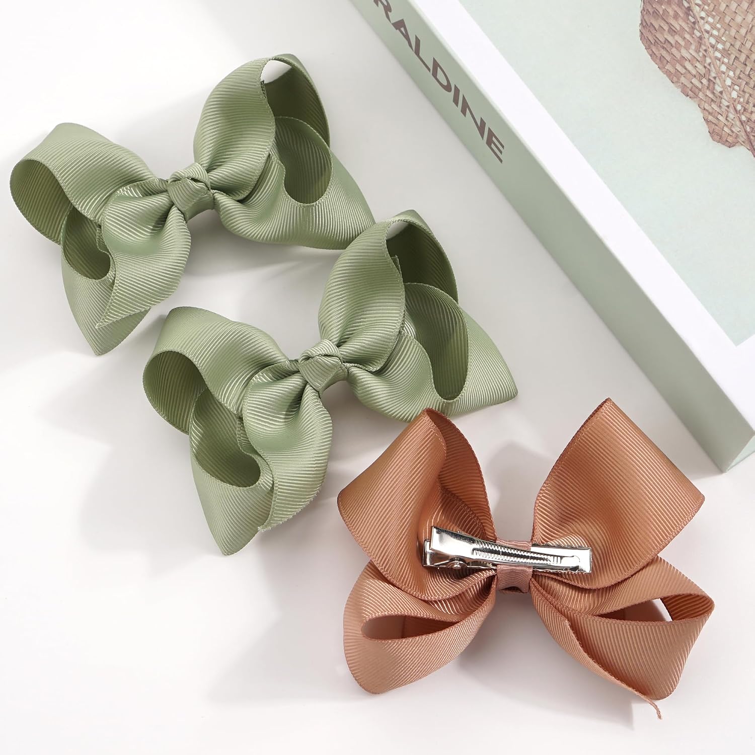 JOYOYO 40Pcs 4.5" Hair Bows Alligator Clips, Grosgrain Ribbon Girls Bows Clips Barrettes Hair Accessories for Baby Girls Toddlers Kids Teens