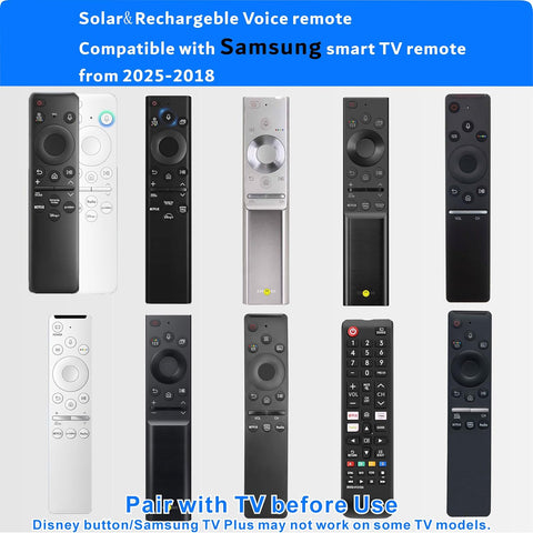 Replacement for Samsung Smart TV Remote Control, Solar TV Remote 2026-2019