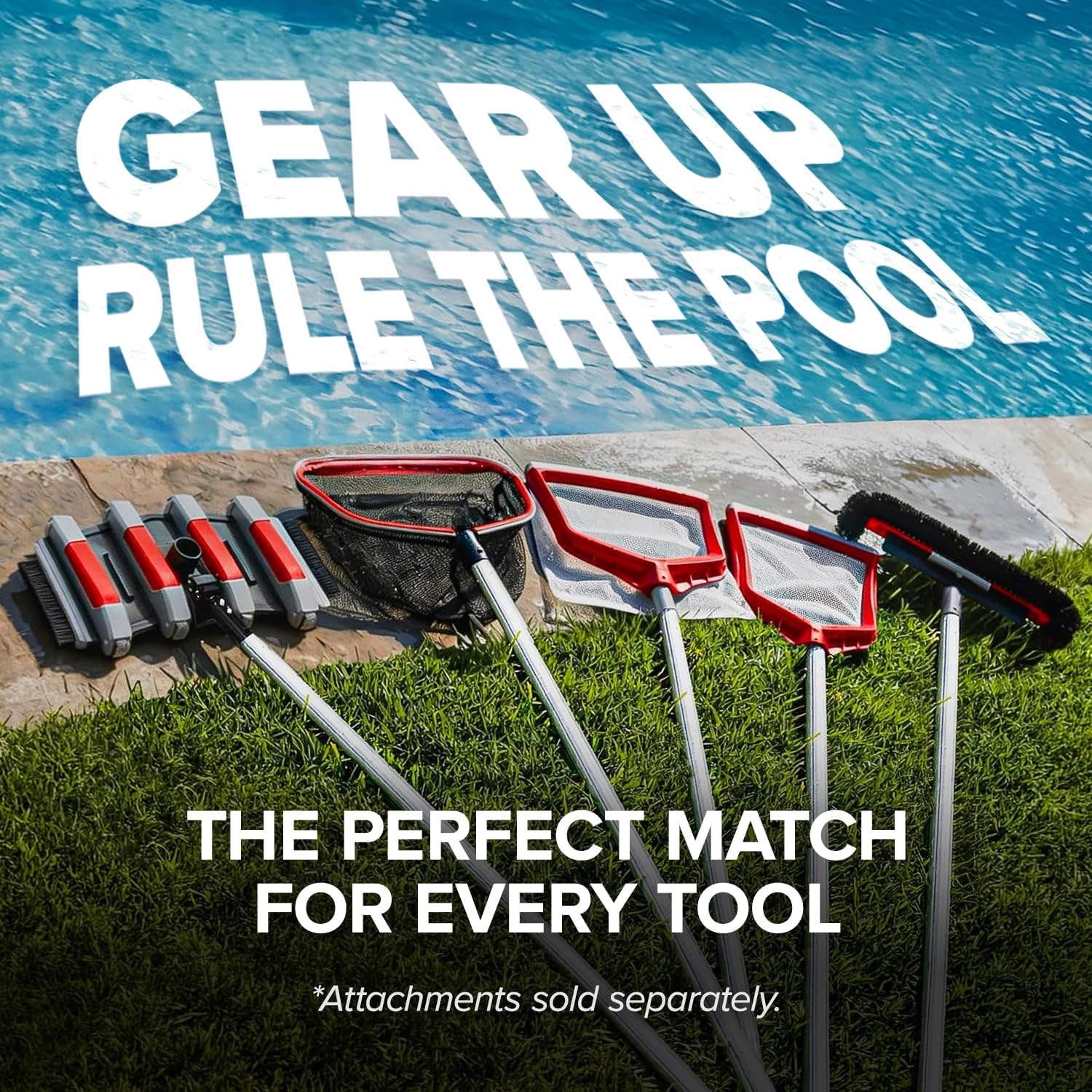 Swimming Pool Pole // Telescopic Aluminum Pool Pole for Cleaning -15 Feet