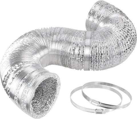 iPower GLDUCT10X25C Ducting Dryer Vent Hose for HVAC Ventilation with 2 Clamps,Exhaust Blower for Heating Cooling Booster, 10'' X 25', 1-Pack