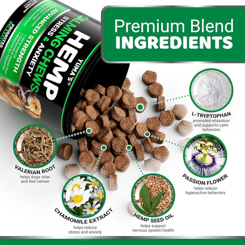 Advanced Calming Chews for Dogs - Hemp Dog Calming Chews Anxiety Relief