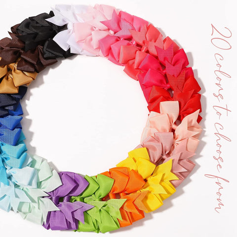 60PCS 3 Inch Hair Bows Grosgrain Ribbon Toddler Hair Accessories with Alligator Clip Bow for Girls Baby Kids Teens In Pairs