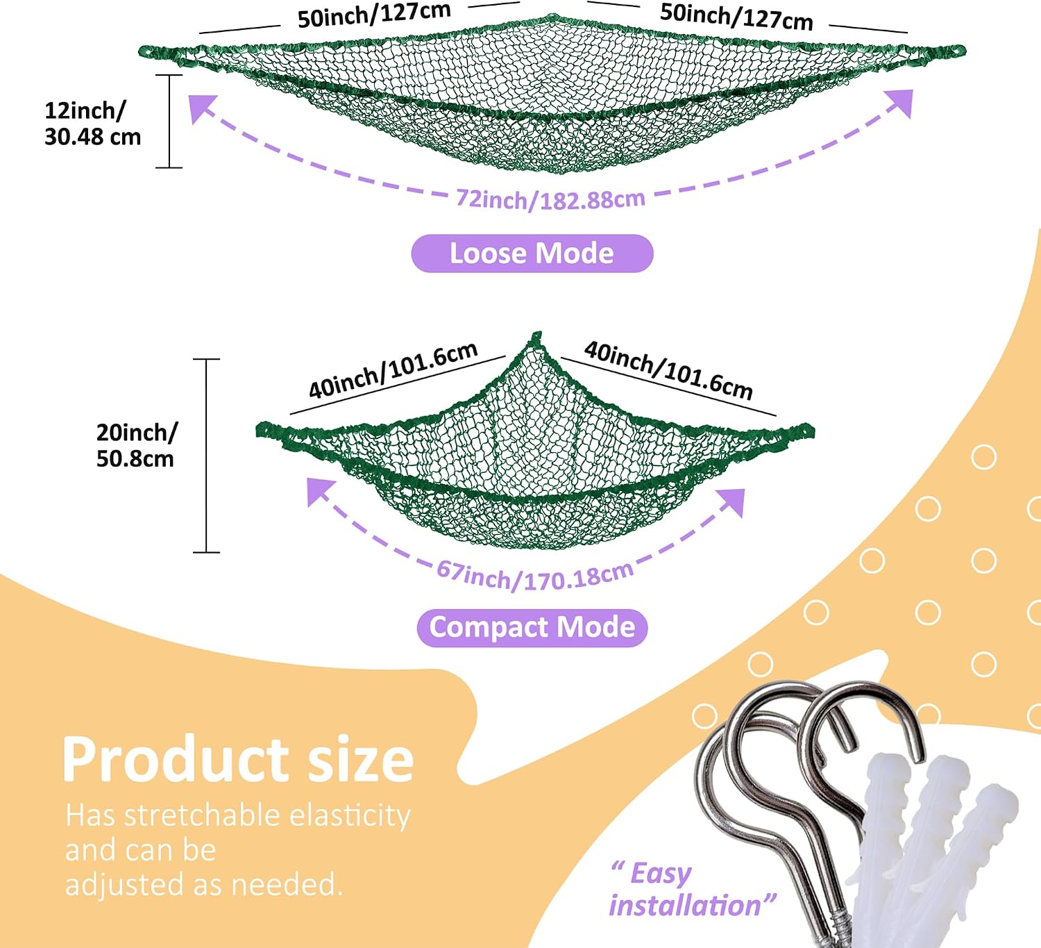 Lazebox Stuffed Animal Net Hammock for Plushie Toys, Stuffed Animal Hammock Corner for Kids' Room Decor, Ideas for Organizing Stuffy Collection