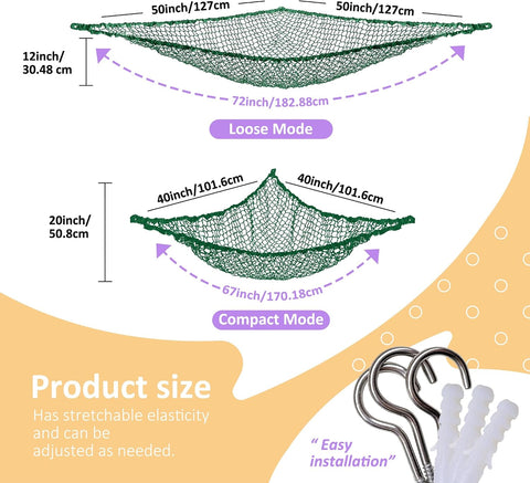 Lazebox Stuffed Animal Net Hammock for Plushie Toys, Stuffed Animal Hammock Corner for Kids' Room Decor, Ideas for Organizing Stuffy Collection