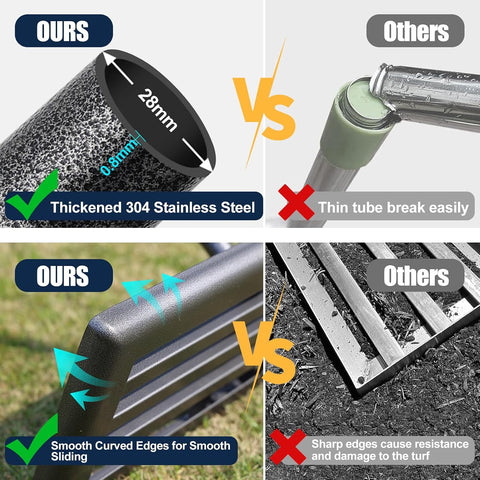 Heavy Duty Lawn Leveling Rake 30x10 with 72" Adjustable Handle - Commercial Grade Landscape Grading Tool, Foldable Yard Leveler for Soil Sand & Topdressing | Stainless Steel + Ergonomic Design