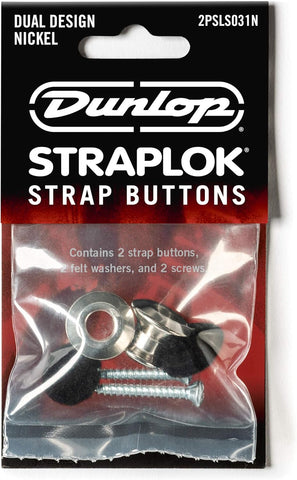 Jim Dunlop Straplok® Dual Design Strap Button Set - Nickel