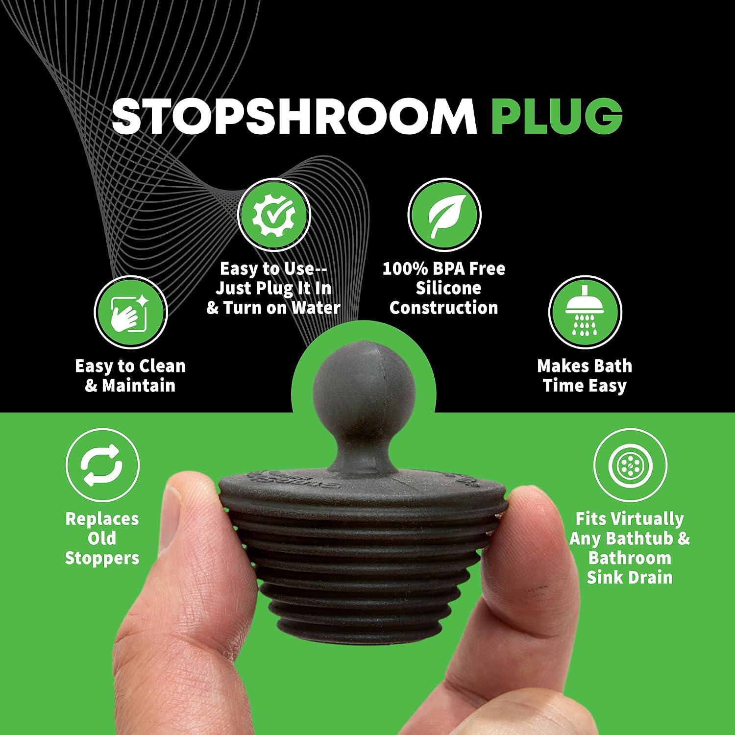 SinkShroom Ultra Revolutionary Bathroom Sink Drain Protector, Stainless Steel with Stopper