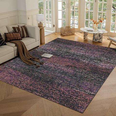 RUGSURE Washable Area Rug - 1/6 Thick - Stain & Water Resistant Non-Slip - Resistant Rug for Living Room, Bedroom, Nursery, Pet & Child Friendly, Vintage Charm Area Rugs (Burgundy, 8' x 10')