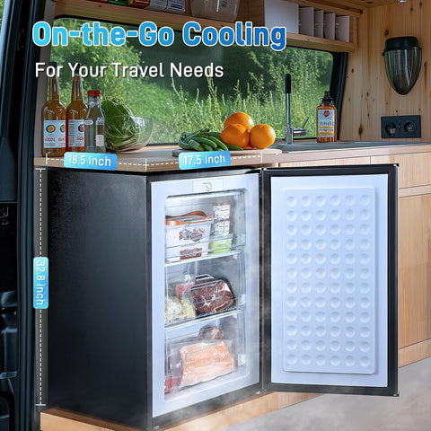 Anypro 3 Cu.Ft Compact Mini Upright Freezer with 3 Pull-down Drawer Doors and Adjustable Thermostat, Single Door Small Deep Standing Freezer Rapid Cooling for Home, Office, Dorm, Garage, Silver