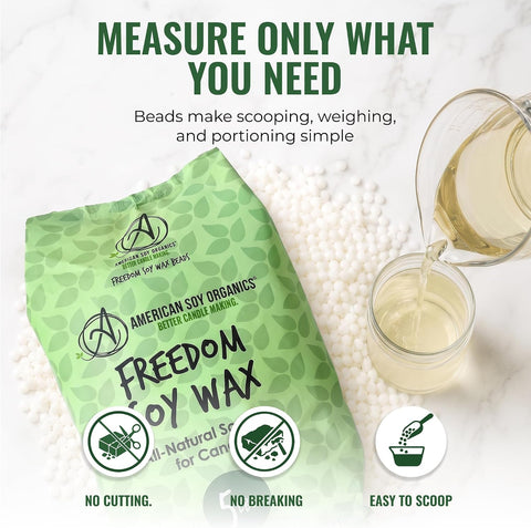 American Soy Organics Freedom Soy Wax Beads, All-Natural Candle Wax, 5 lbs