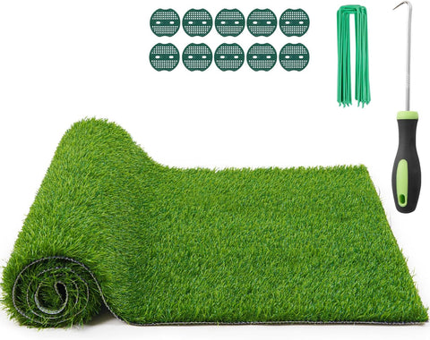 Artificial Grass Fake Turf Grass Outdoor Indoor with Drainage Holes, 4x6FT