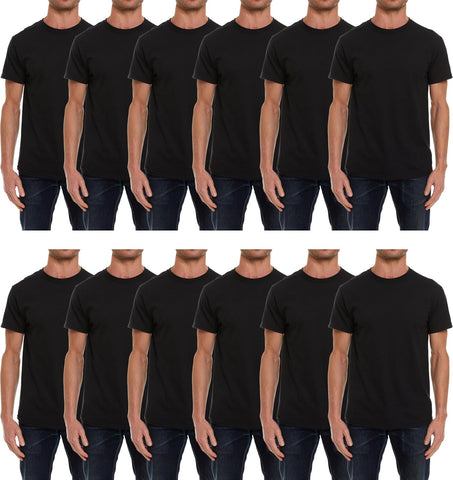 12 Pack Men's Big & Tall Cotton T-Shirts, Plus Size Lightweight Tees