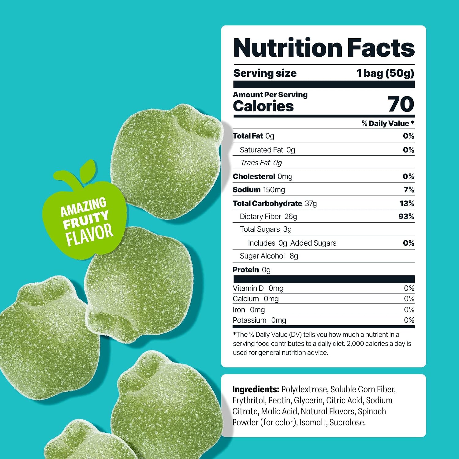 Shameless Snacks Green Apple Blast Sour Gummy Candy & Fruit Snacks - Keto