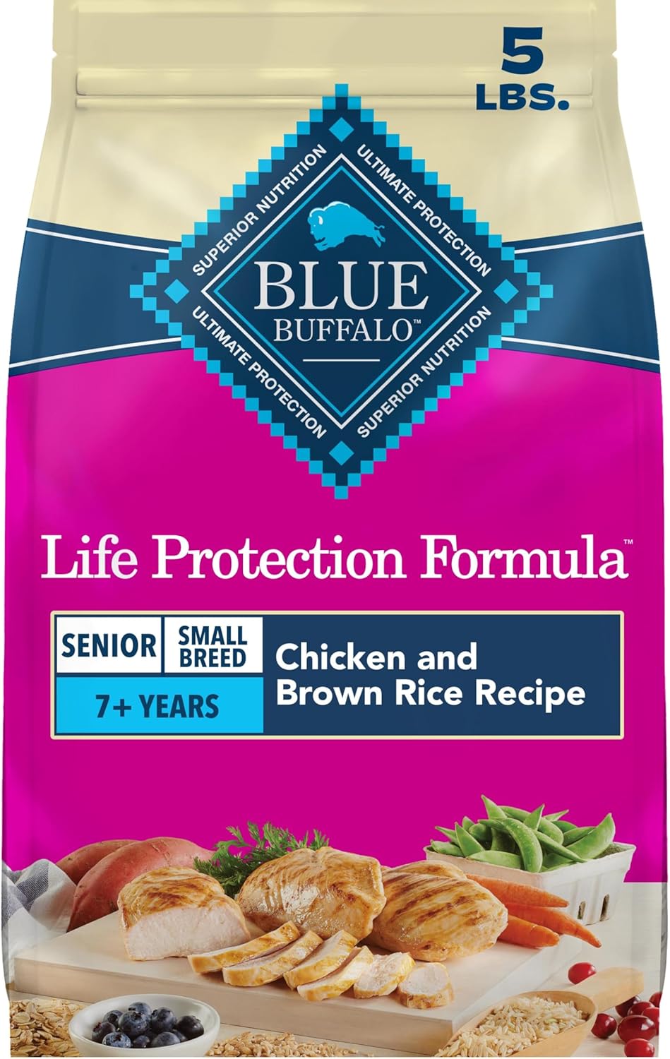 Blue Buffalo Life Protection Formula Chicken Small Senior Dog Food, 5 lb