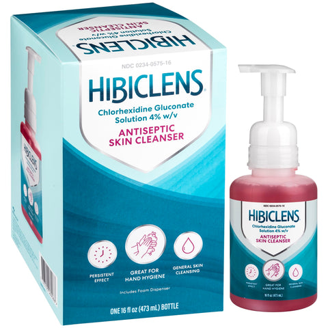 Hibiclens – Antimicrobial, Antiseptic Soap and Skin Cleanser – Foaming Pump Included – 16 oz – for Home and Hospital – 4% CHG